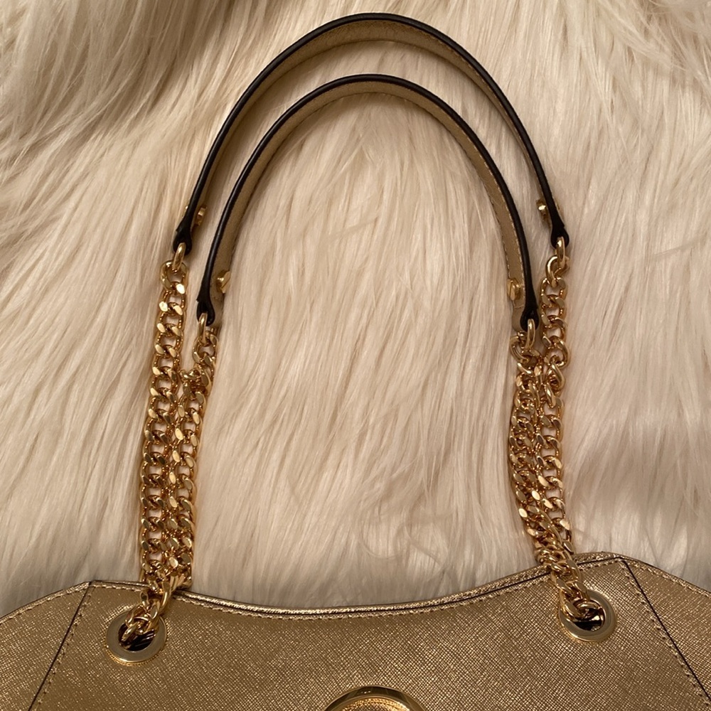 NWT Gold Metallic Michael Kors Tote - Picture 3 of 10
